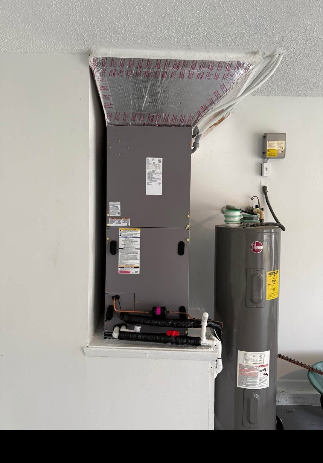 New air handler installation with insulated plenum